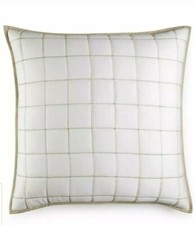 Hotel Collection Waffle Weave Quilted Cotton Linen White  Euro  Pillow Sham