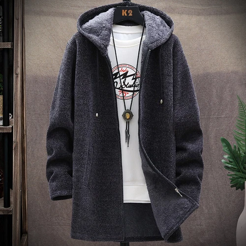 Men Thick Warm Fleece Lined Hooded Hoodie Winter Zip Up Coat Jacket Sweatshirt □ - Picture 18 of 27