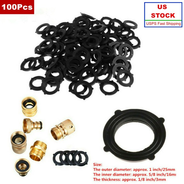 100x Garden Hose Washers Rubber ORing Seal Self Locking Fix Tab for 3/