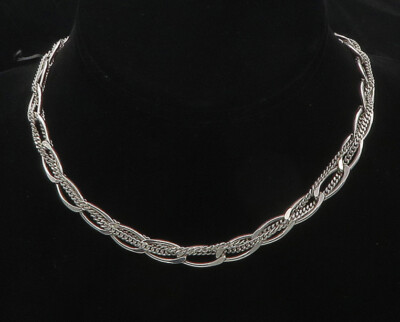 PIANEGONDA 925 Silver Shiny Polished Pointed Oval Link Chain