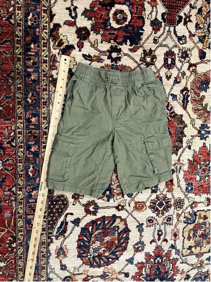 Hanna Andersson Boys Green Cargo Pull On Shorts Size 8 - Image 2 of 4