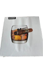 Whiskey/bourbon/cocktail Glass Cigar KOLLEA  9oz Square Glass with Cigar holder