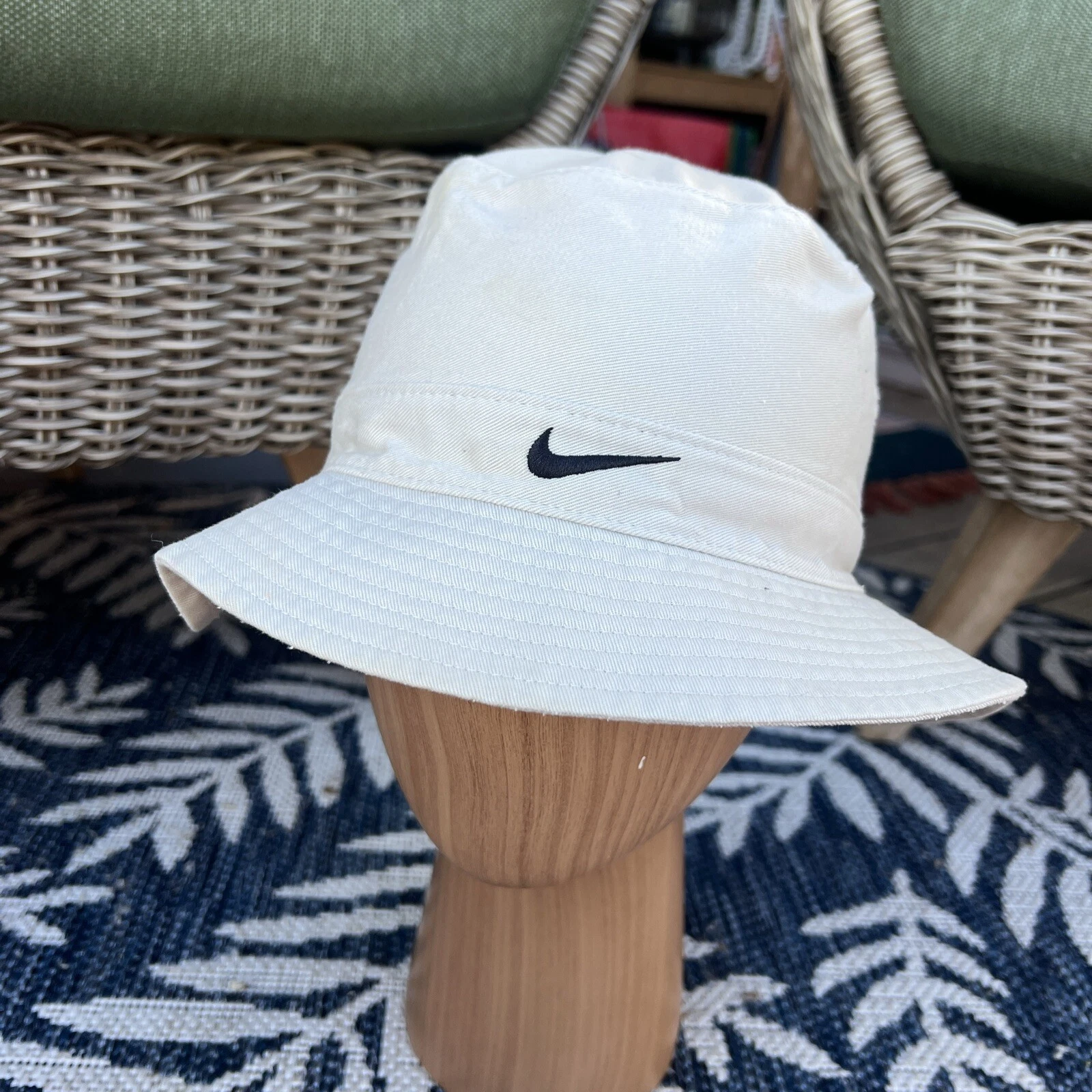 Nike Y2K Mini Swoosh Bucket Hat Khaki With Black Swoosh