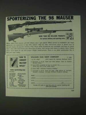 1968 Williams Gun Sight Ad - Sporterizing the 98 Mauser