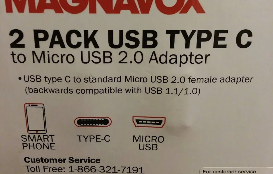 Magnavox 2 Pack USB Type C to Micro USB  2.0 Adapter *Read Details* - Image 4 of 4