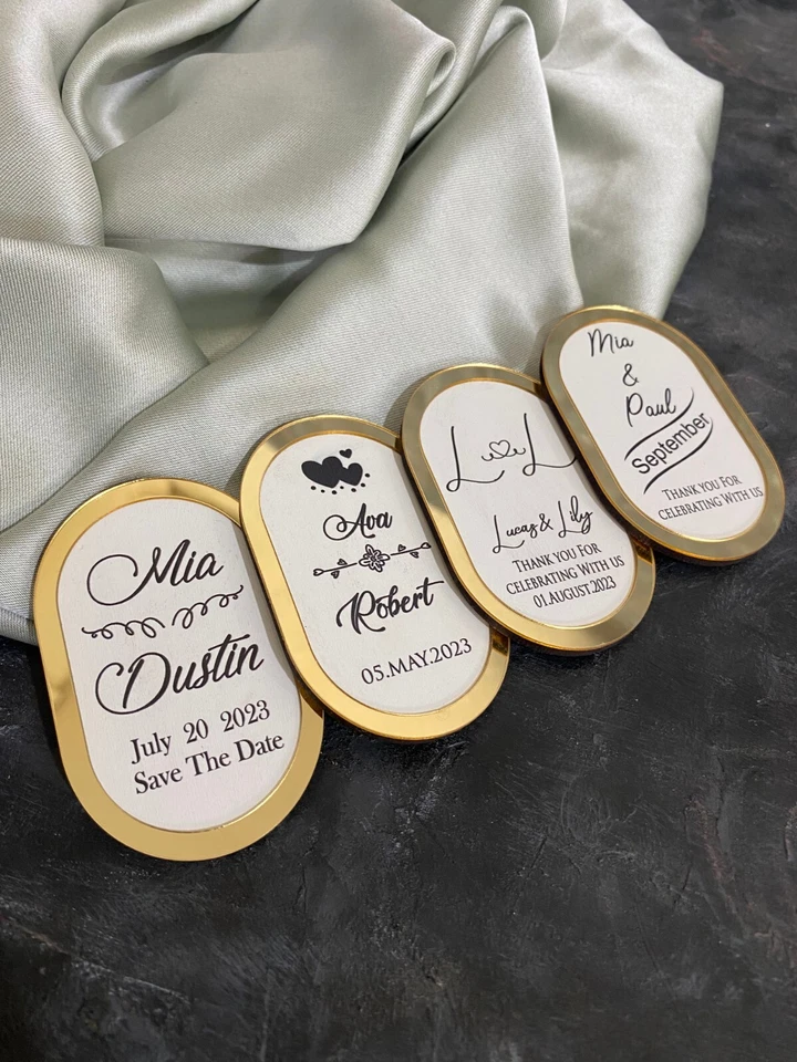 Магнит зеркальный персонализированный, магнит для свадебной вечеринки. - 20 штук - Изображение 4 из 4