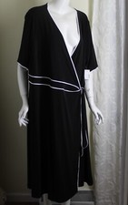 NWT Catherine's Sz 2X Black White Wrap Side Belt Tie Dress