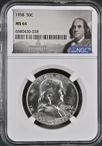 1958 Franklin Half Dollar 50C NGC MS64 Benjamin Franklin Label BX4-20