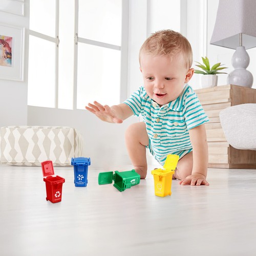 4 Pcs Flip-sliding Children's Trash Toddler Toy Tiny Garbage Bin Toys - Picture 9 of 11