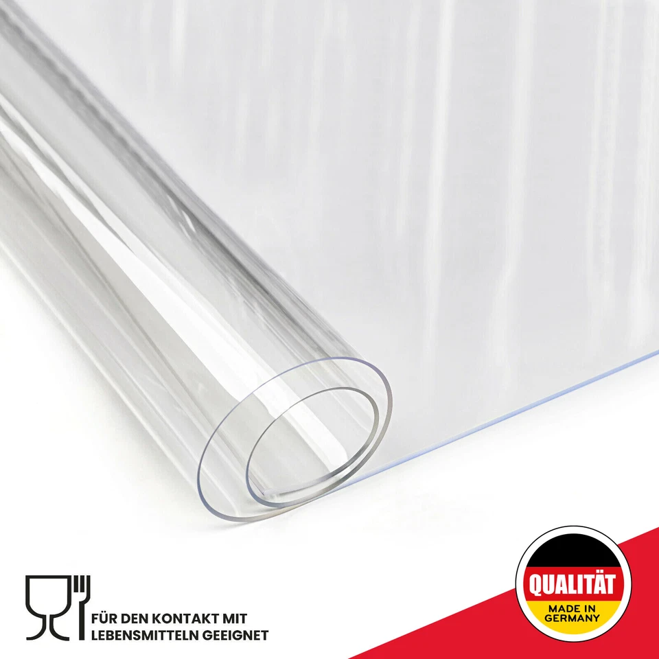 Tischmatte Tischschutz Folie Tansparent 2mm RUND Schutz Tischfolie Kante 45° - Bild 3 von 4