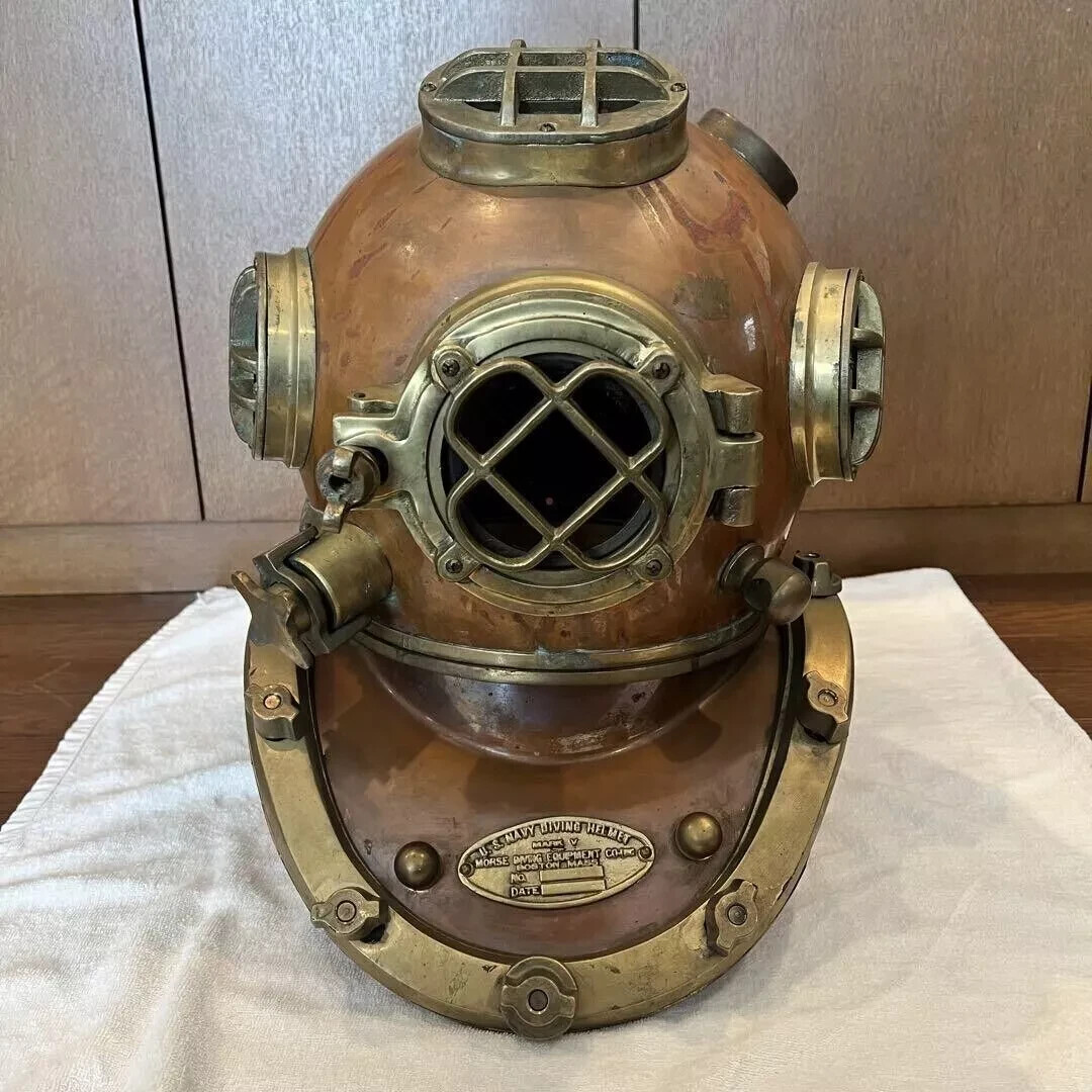 Antique Heavy US Navy Mark V Divers Diving Helmet Marine