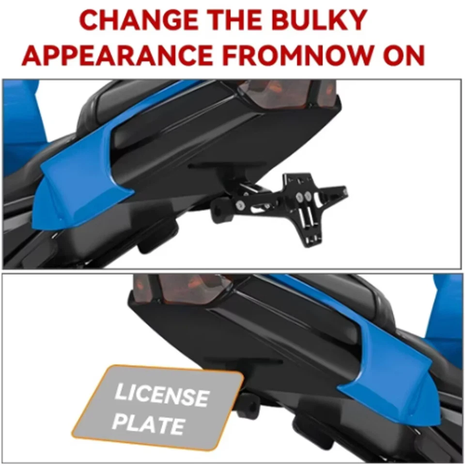 Montaje de matrícula de motocicleta y luz trasera para Kawasaki Ninja 250R 500R 650 650R Foto 4 de 4