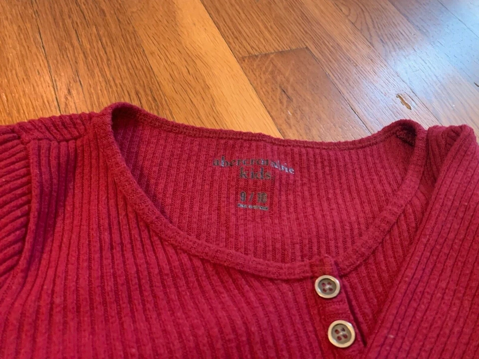 LOTE CAMISETAS Abercrombie Niños Manga Larga Rayas Cuadros Rojo 9 10 11 12 13 14 Fitch Foto 4 de 4