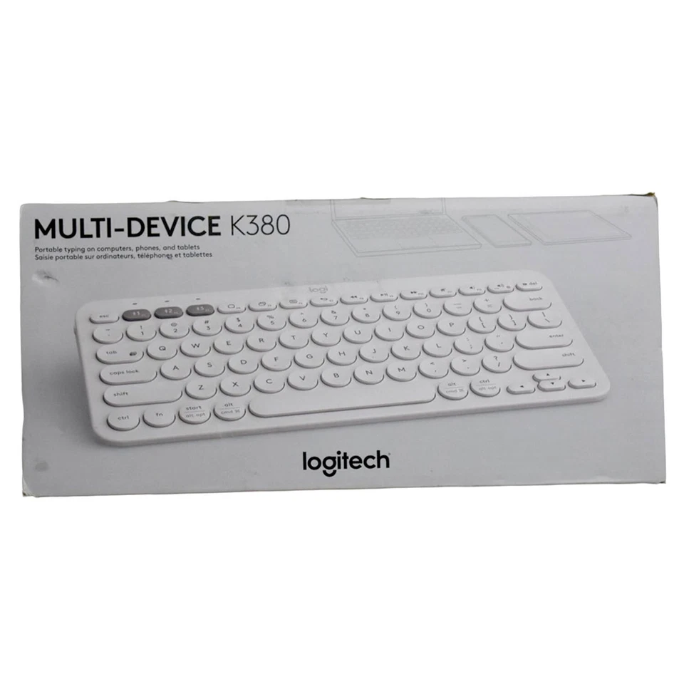Logitech K380 Wireless Multi-Device Bluetooth Keyboard 79 Keys Off White QWERTY - Image 4 of 4