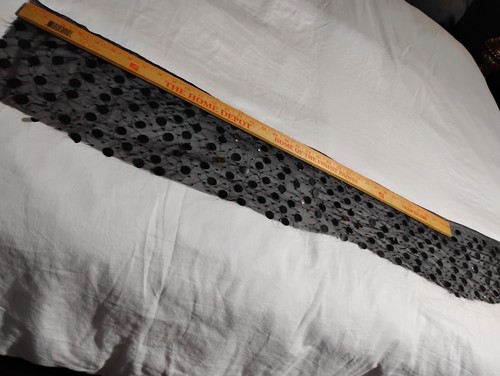 6′′ x 42′′ RESTE SCHWARZ SEIDE CHIFFON STOFF HAND PERLEN PAILLETTE BAUMELNDE PAILLETTEN - Bild 11 von 14