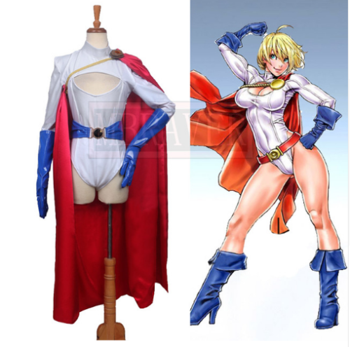Power Girl Costume female spandex PowerGirl cosplay party Costumes lady hallowee - Afbeelding 1 van 3