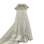 Wedding Dress W28 Ivory Satin Off Shoulder A line Long Floor Length Preloved