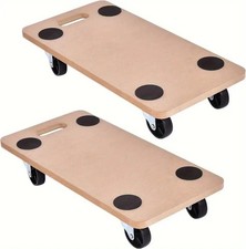 X2 Wheeled Platform Dolly Furniture Transporter Roller Trolley Wooden Board