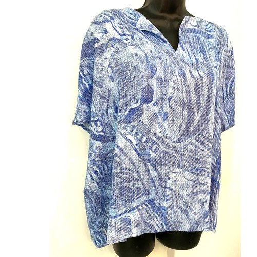 Chico's Printed Split-Neck Blouse Relaxed Dolman Women's Size 0 (S/4) - Picture 3 of 8