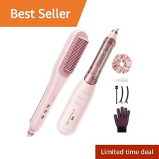Wavytalk Pro Steam Hair Straightener Brush Pink 3-in-1 Anti-Frizz