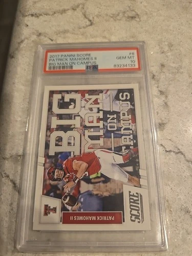 2017 Panini Score Big Man On Campus Patrick Mahomes PSA 10 GEM MINT Rookie RC #6