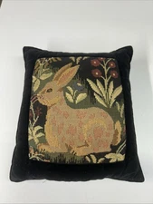 Traverse Bay Woolen Co Mini Tapestry  Black Velvet Bean Bag Pillow Rabbit
