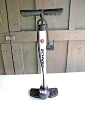 Schwinn! Dual Air Floor Pump W/Gauge Bicycle Bike Tire Basketball Soccer Ball