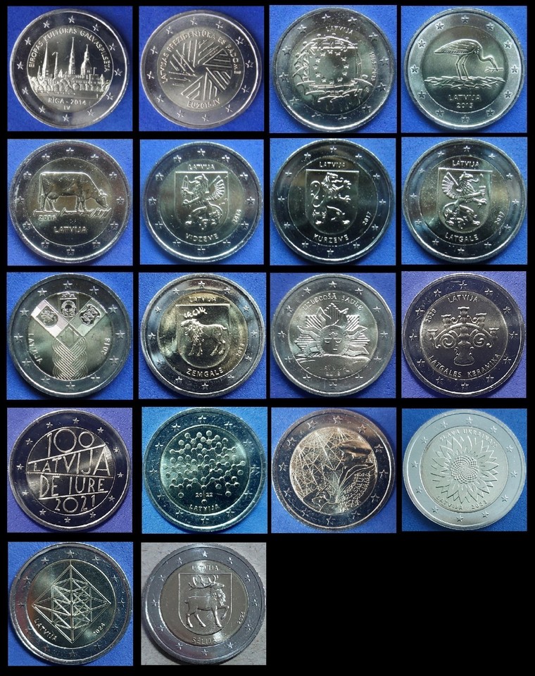 LETTONIE - 2 EUROS COMMEMORATIVE 2014 - 2025 Toutes les Années Disponibles