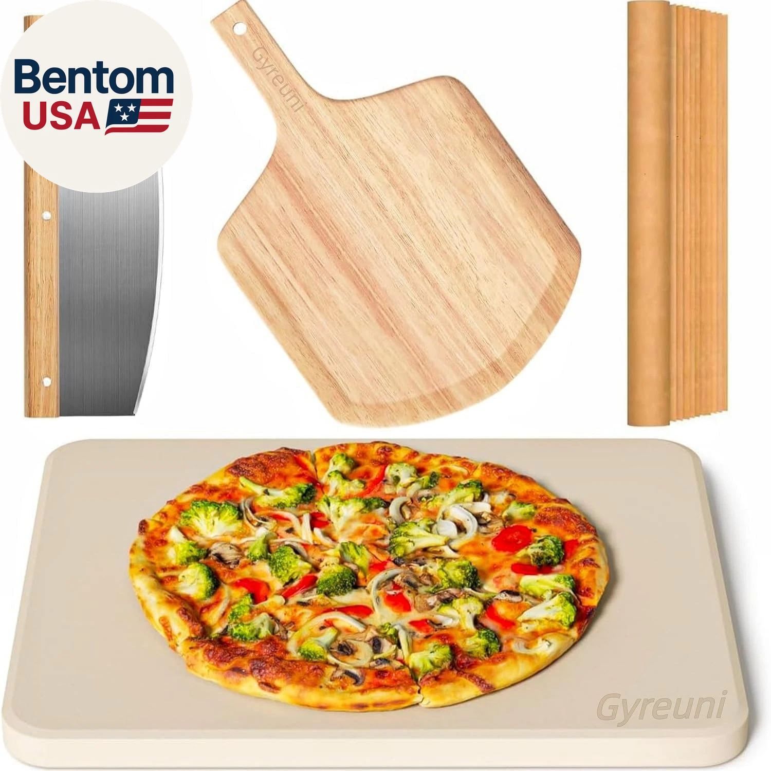 4 PCS Rectangle Pizza Stone Set, 15" Large Pizza Stone for Oven and Grill with P
Opens in a new wind