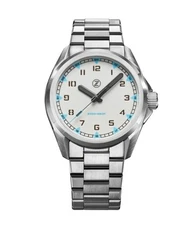 New Zelos Swordfish Field 38mm SS Frost 38mm STEEL Watch - DEALER & WARRANTY