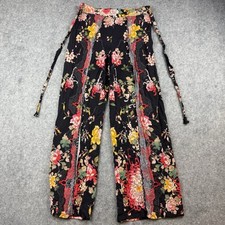 Johnny Was Mono Floral Split Leg Coverup Pants Womens Small Multicolor Wide Boho