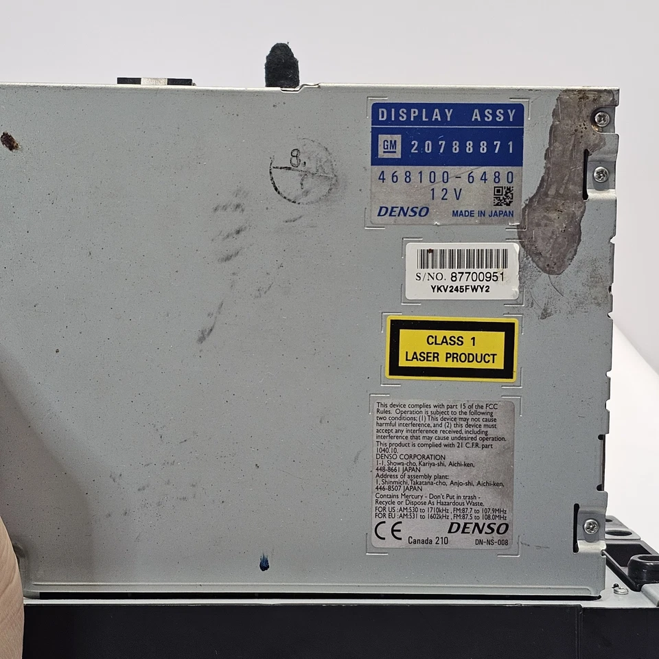 GM Chevrolet Corvette C6 Radio Display Assy Head Unit Navigation OEM - Image 3 of 4