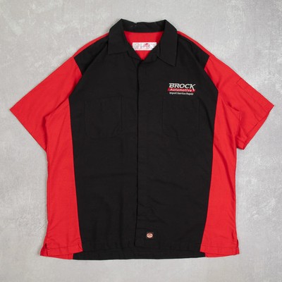 Red Kap Vintage Brock Workwear Kurzarm Hemd X-Large Herren 90er schwarz