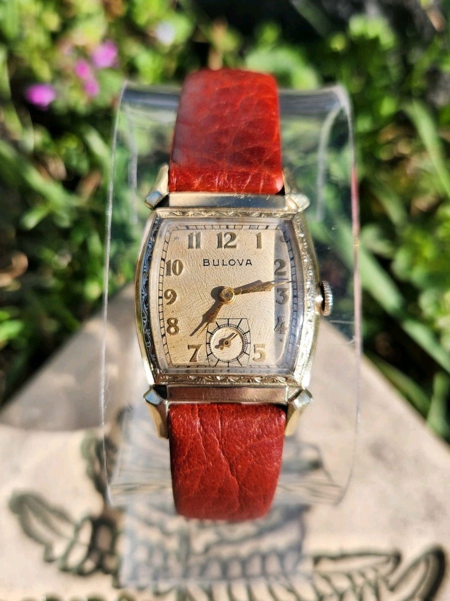 Vtg 1942 Bulova Cambridge Men's 25mm Tonneau Watch 10AX Mechanical