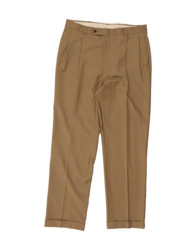 NAUTICA Mens Pegged Suit Trousers W36 L34 Beige Wool AD04