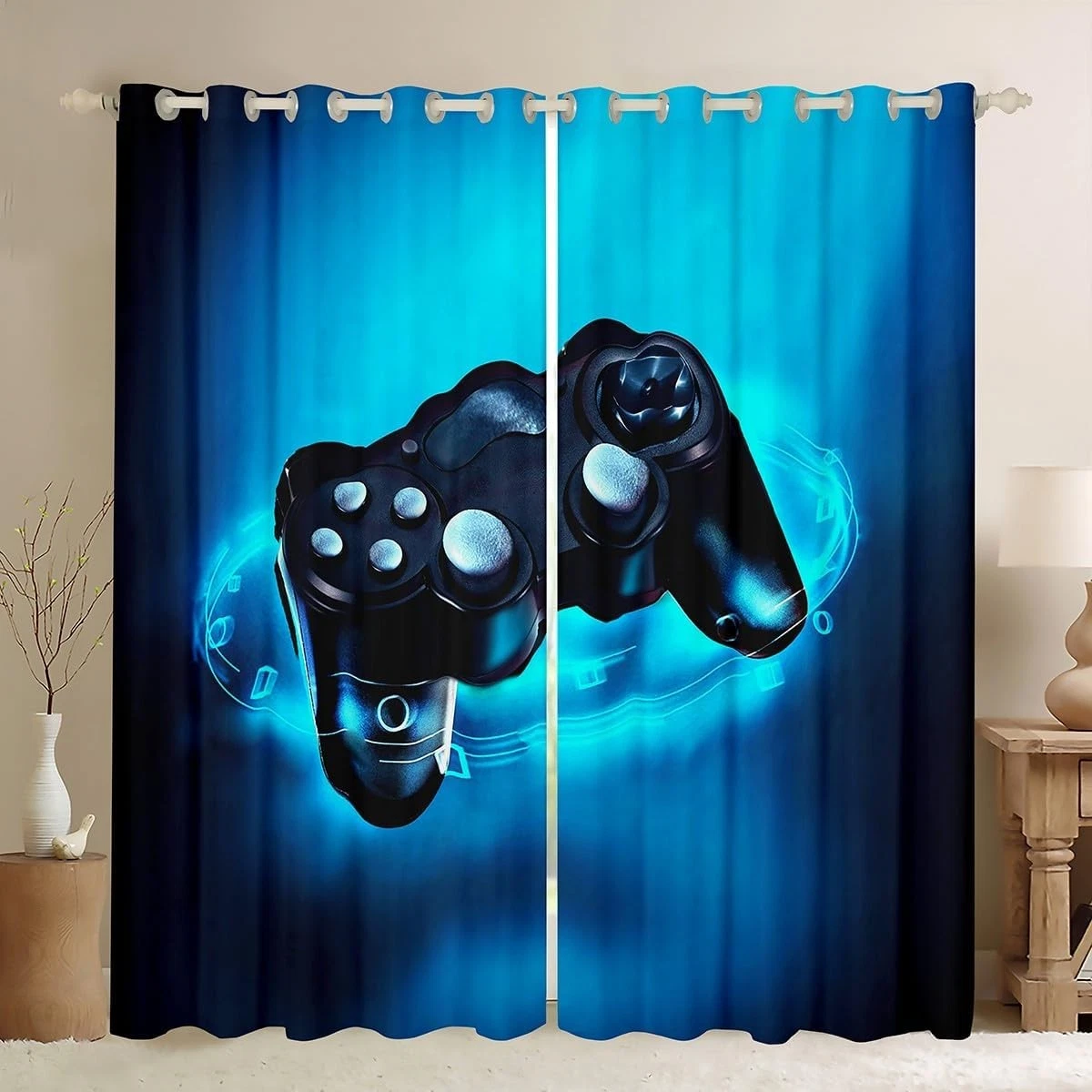 Gaming Curtains Gamer Video Game Curtain Boys Game Room Decor Teens Window