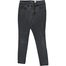 Time and Tru High Rise Skinny High Waisted Black Denim Jeans Size 14 Waist 30