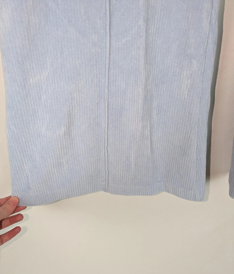 Aerie Pants XL Women's Blue Groove-On Velour High Waisted Flare Pant Ribbed - Image 2 of 4