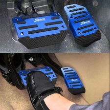 2pcs Non-Slip Blue Automatic Gas Brake Foot Pedal Pad Cover Car Accessories Part