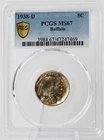 1938 D 5c Buffalo Nickel PCGS MS67