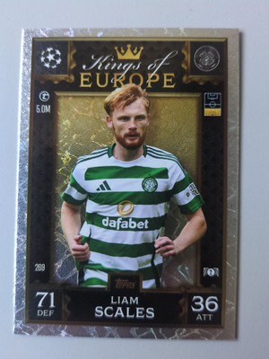 Match Attax Extra 24/25 Liam Scales Kings Of Europe Celtic Champions League #269