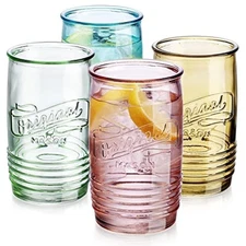 Set Of 4 Original Mason Collins Glasses Assorted Colored Drinking Glasses For...