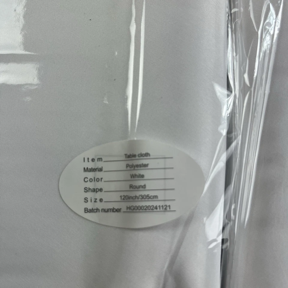 Pack de 8 manteles redondos blancos 120 pulgadas/305 cm Foto 4 de 4