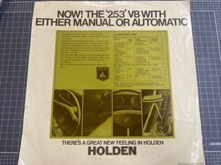 ORIGINAL HOLDEN DEALER ADVERTISEMENT POSTER HT GTS MONARO 253 V8 GMH MUSCLE CAR