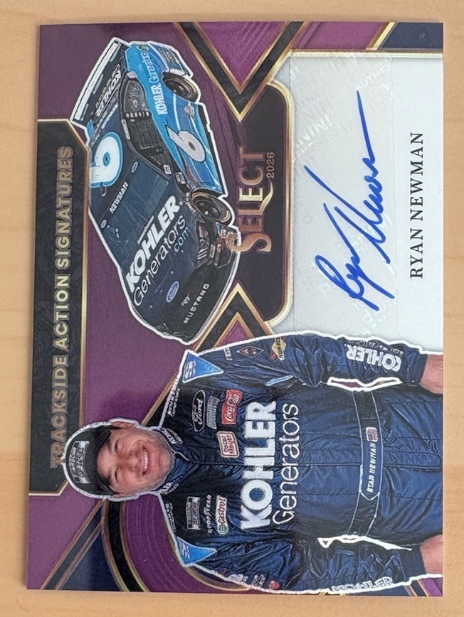 2026 Select Racing Ryan Newman Purple Prizm Trackside Action Signatures 16/49