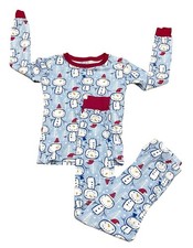 The Children's Place Two Piece Christmas Snowmen Pajama Set Size 8
