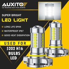 Auxito H16 5201 5202 Super Bright Led Fog Daytime Running Light Bulb White 6g Ea