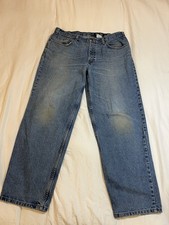 VTG Eddie Bauer Men’s Jeans 38x30 Relaxed Fit Made In USA Lightly Distressed