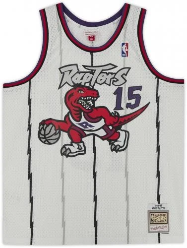 Camiseta deportiva Mitchell & Ness Swingman 1998 blanca firmada por Vince Carter Toronto Raptors Foto 3 de 4