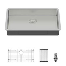 30 In. Undermount ADA Single Bowl 16 Gauge Brushed Nickel Stainless Steel Kitche